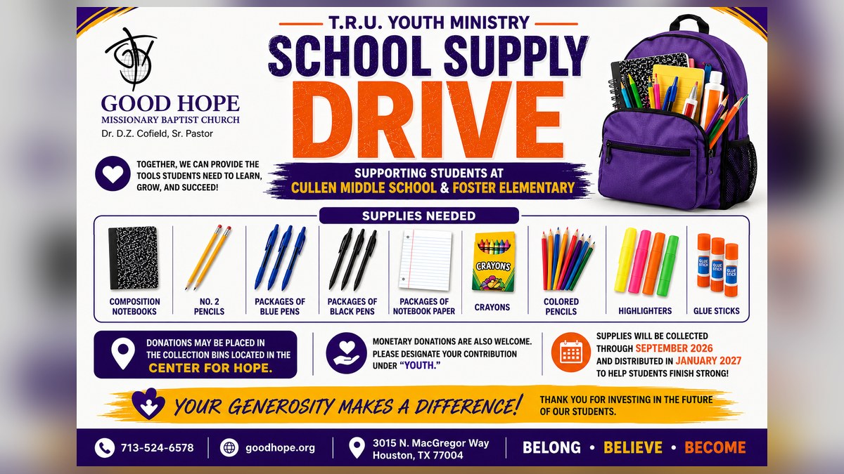 TRU Youth school supply drive
